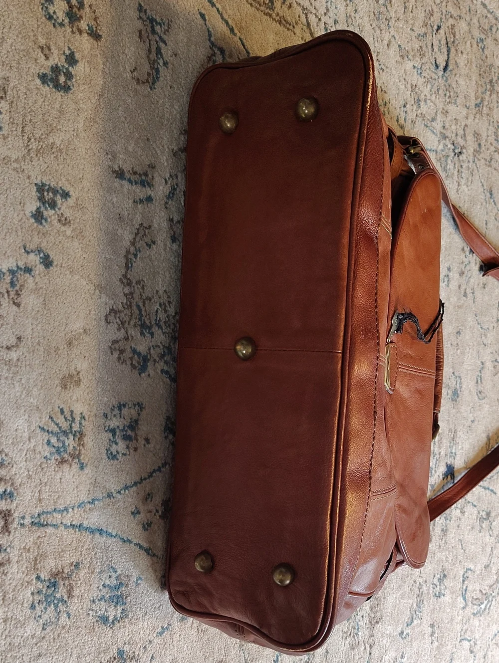 Vintage Leather Messenger Bag Multi Compartments